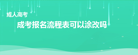 广东成人高考报名流程表可以涂改吗