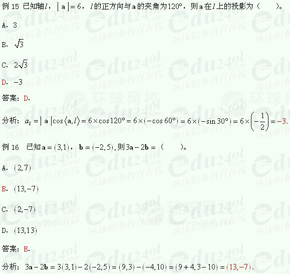 【江苏成人高考】复习资料理科数学--向量的概念2