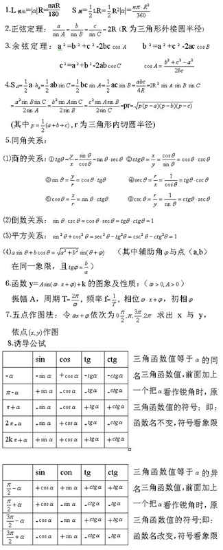 2020年江苏成人高考高起点理科《数学》复习重点：正弦定理和余弦定理