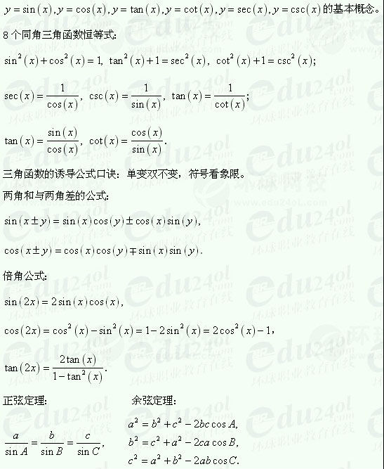 江苏成人高考高起点文科数学--考卷概述