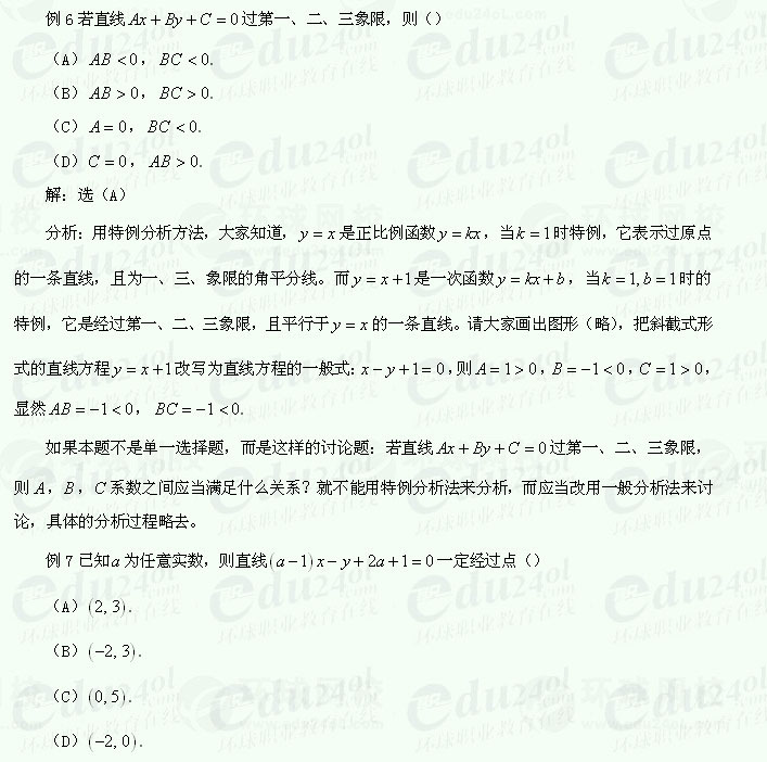 【江苏成考】复习资料文科数学讲义24--典型例题