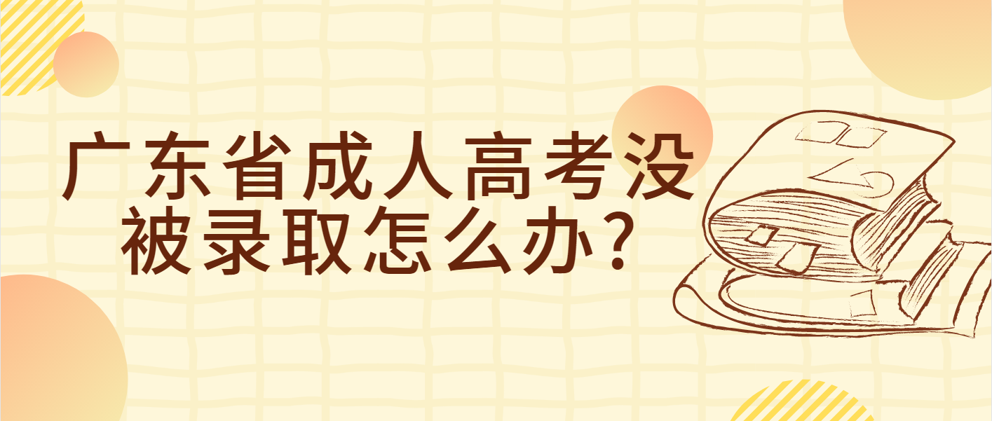 广东省成人高考没被录取怎么办?