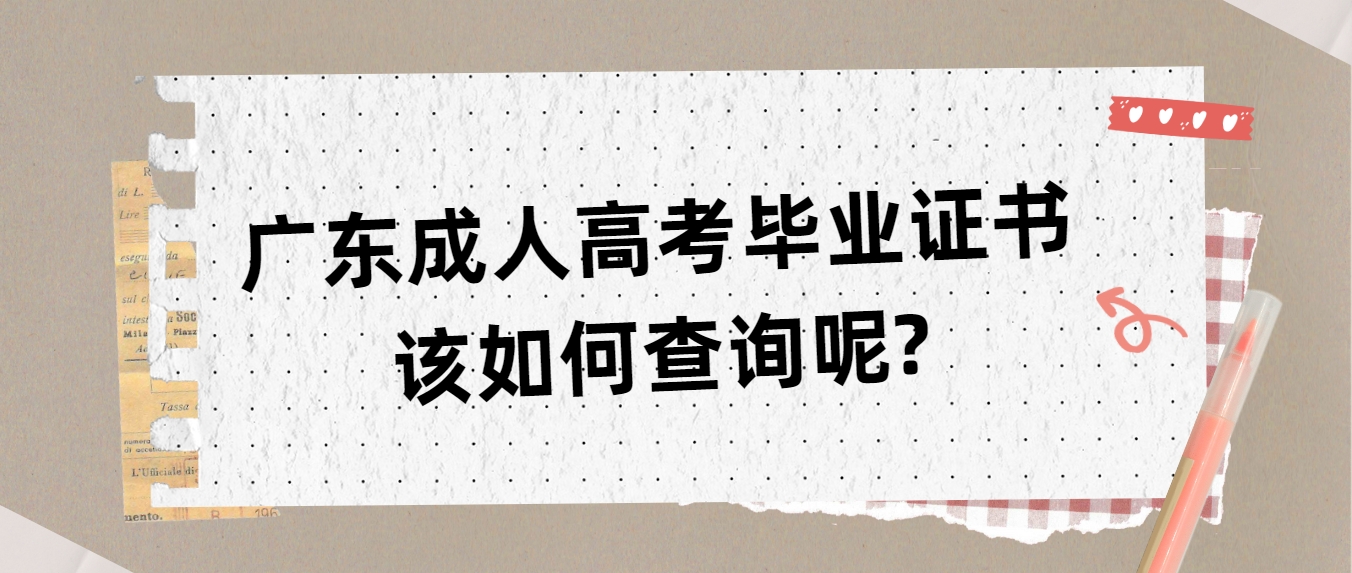 广东成人高考毕业证书该如何查询呢?